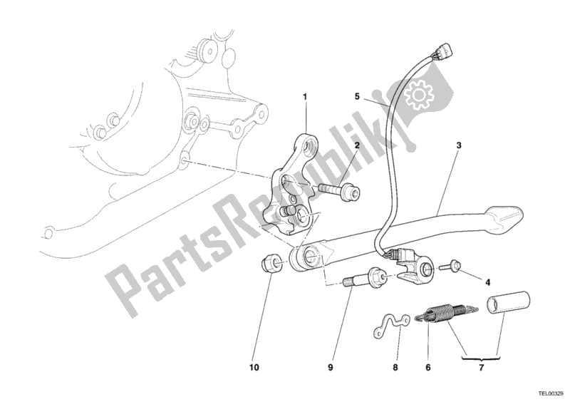 All parts for the Side Stand of the Ducati Sportclassic Sport 1000 Single-seat 2006